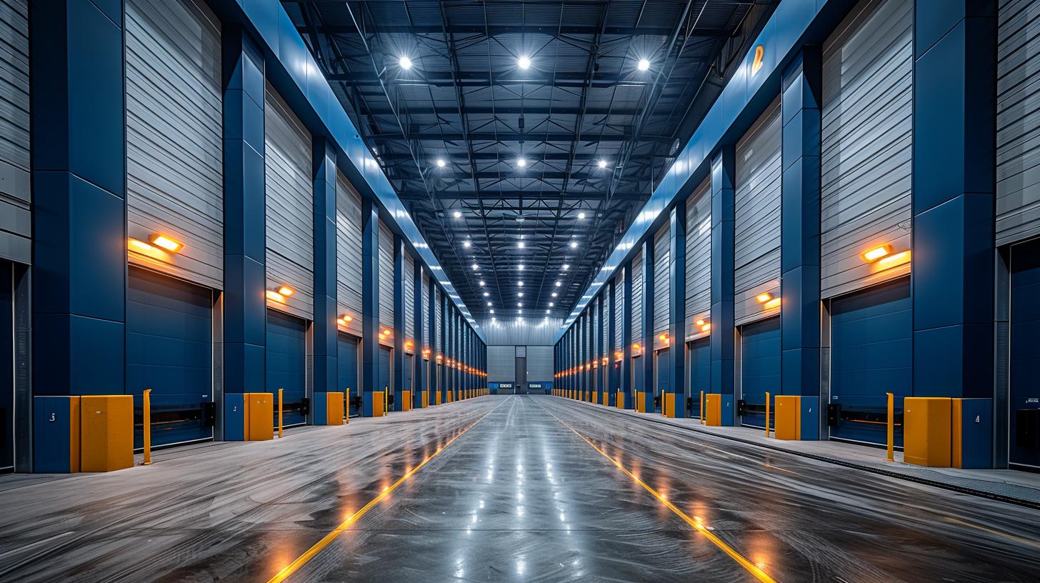 Light-Industrial-Halle mit Verladetoren von innen